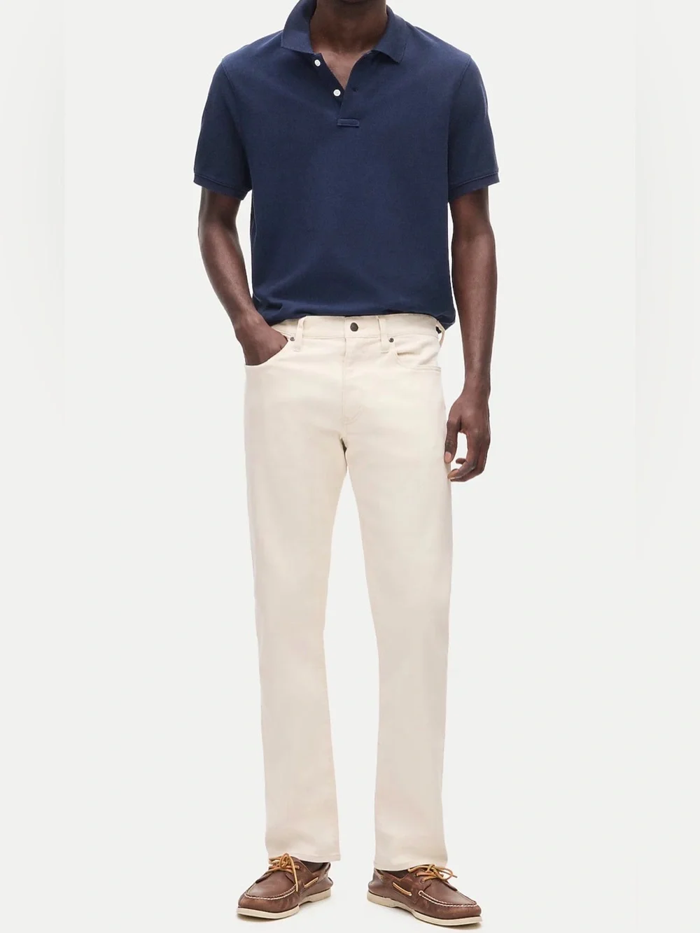 J. Crew Men's Straight Jeans in Cream